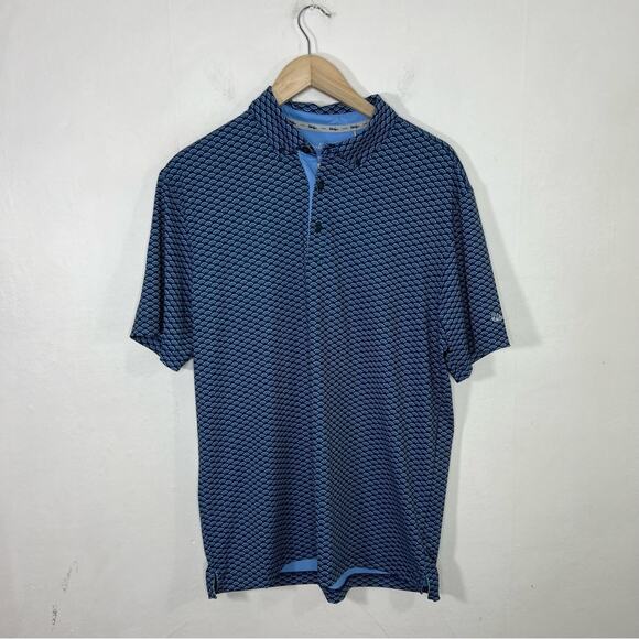 Walter Hagen Performance 11 Polo Blue All Over Print Golf Shirt Size Medium - Picture 11 of 11